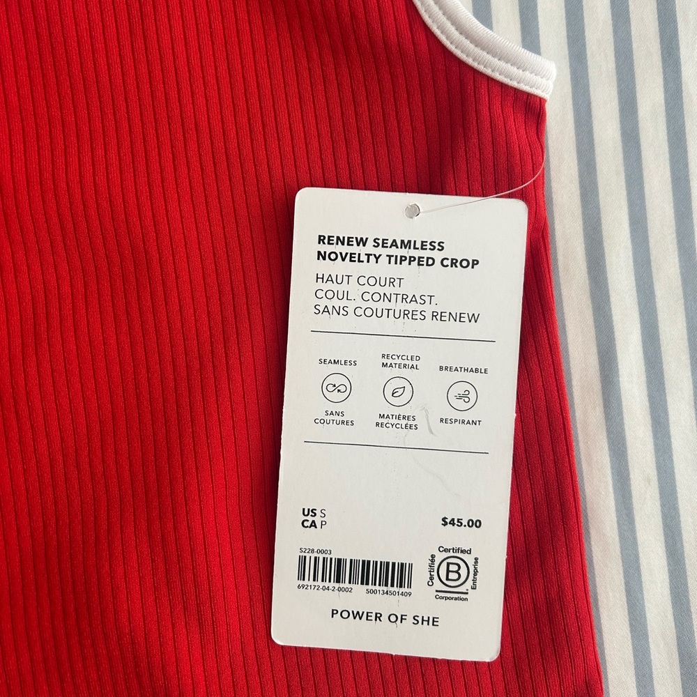 Athleta Red Seamless Crop Top - Picture 3 of 4